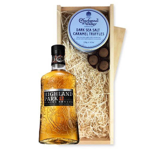 Highland Park 12 Year Old Whisky And Dark Sea Salt Charbonnel Chocolates Box